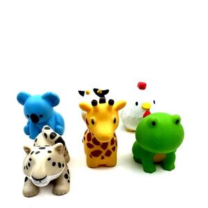 Munchkin Rubber Bath Toys Lot of 6 Animal Farm Children Kids Squirts Toddlers